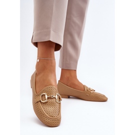 Naisten kamelin tasoiset mokasiinit ruskea 1