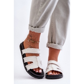 Naisten varvastossut tasaisella pohjalla, valkoinen 1