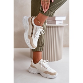 Beige/Leopard urheilukengät massiivisella pohjalla 1