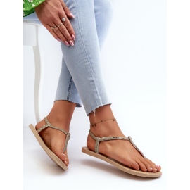 Naisten varvassandaalit Ipanema Gold glitterillä kultainen 2