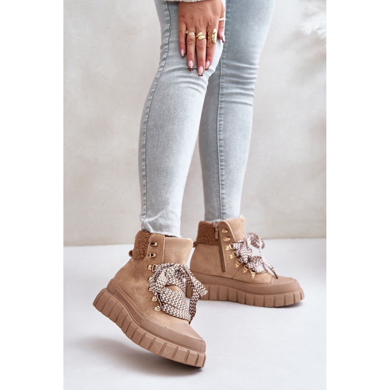 Lämpimät ruskeat alustasaappaat 1