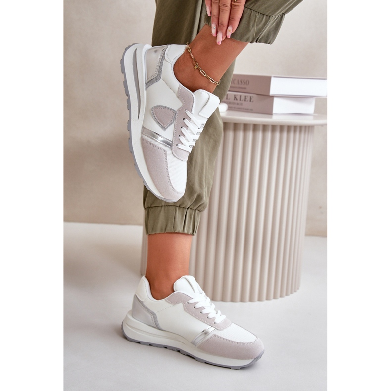 Naisten urheilukengät, joissa on kimaltava valkoinen 1