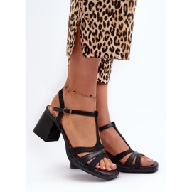 Naisten korkeakorkoiset sandaalit Musta 1