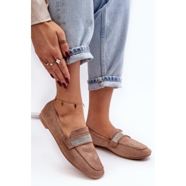 Naisten mokasiinit strassit Ruskea 1