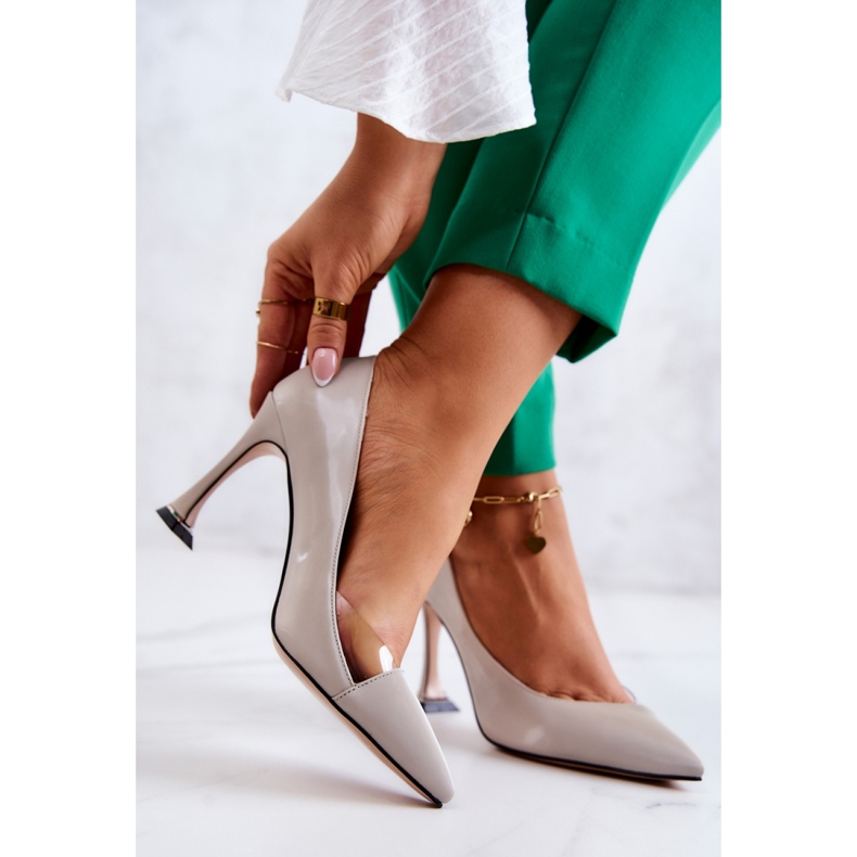 Step in style Korkokengät Malli Tamira F6102 Vaaleanharmaa - Astu tyyliin 1