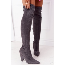 Step in style Saappaat Malli Lu Boo XW37356 Harmaa mokkanahka - Astu tyyliin 1