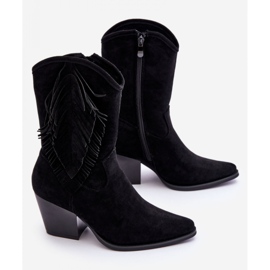 Step in style Cowboy-saappaat Malli Elyse HY51-88 Black Suede - Astu tyyliin musta 2