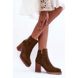 Step in style Saappaat Malli Makeline H8-526 Olive Suede - Astu tyyliin vihreä 2