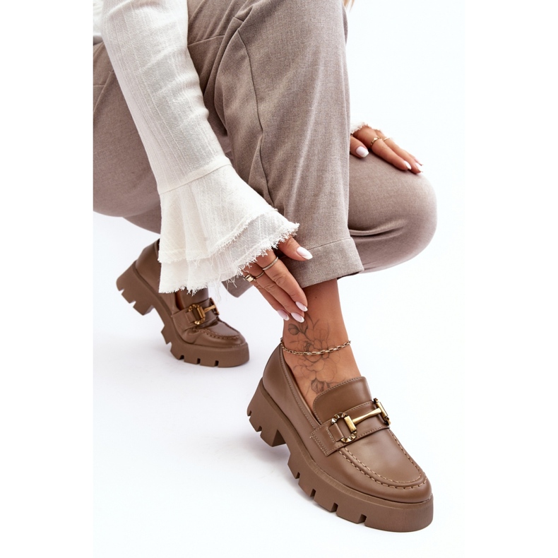 Step in style Kengät Malli Peuria 2644-3 Khaki Leather - Astu tyylillä beige 2