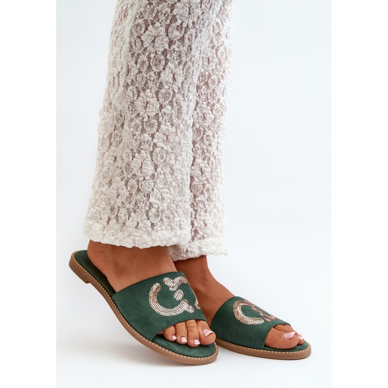 Step in style Sandaalivarvastossut Malli S.Barski KV27-052 Vihreä - Astu tyyliin 1