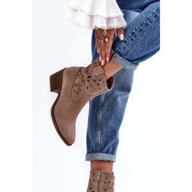 Step in style Saappaat Malli Da SN622-20 Tumman beige mokkanahka - Astu tyyliin 2