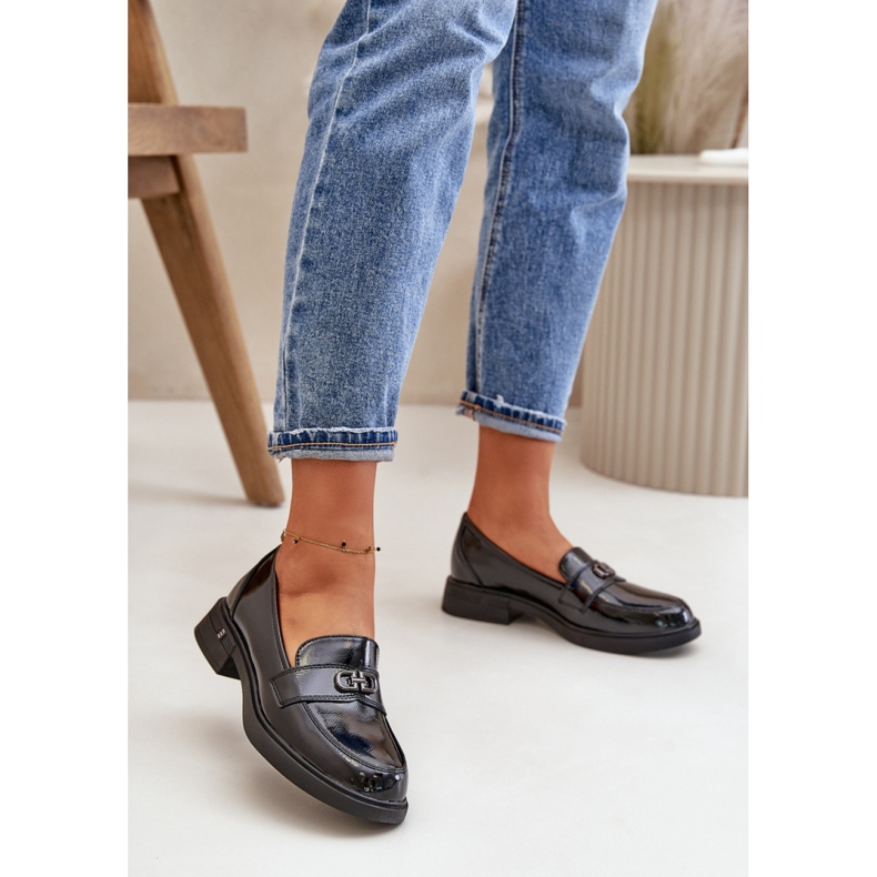 Step in style Mokasiinit Malli Vinceza 58409 Musta lakka - Astu tyyliin 1