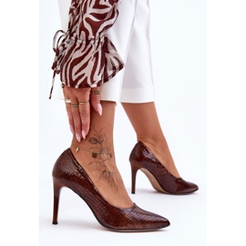 Korkokengät Malli Lewski Shoes 2659 Brown Wąż - Step in style ruskea 2