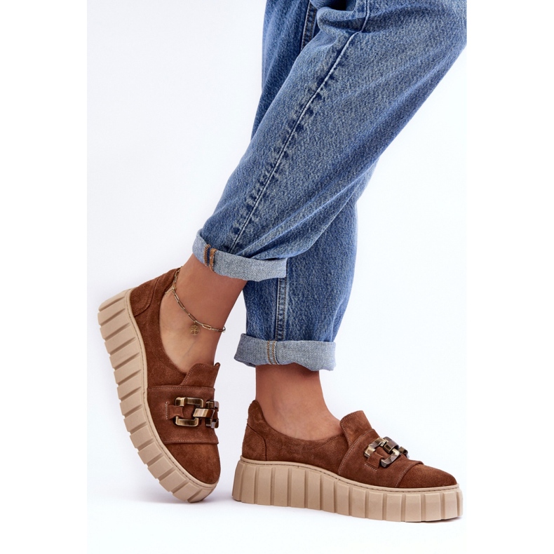 Step in style Kengät Malli Lewski 3398 Brown Suede - Astu tyyliin ruskea 2