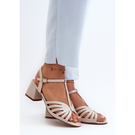 Kiiltonahkasandaalit Malli Sergio Leone Beige 1