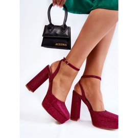 Sandaalit kankaasta ja kimaltelevasta glitteristä vaaleanpunainen 1