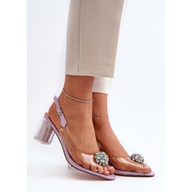 D&A Tyylikkäät violetit korkeakorkoiset sandaalit violetti 1