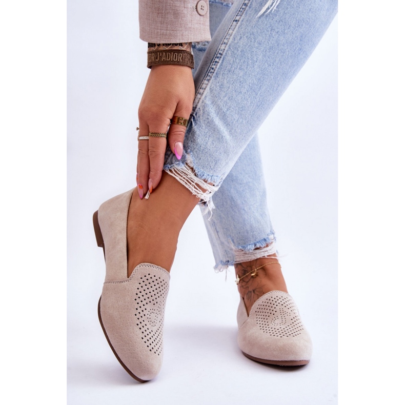 Naisten beige-mokkasiinit 1