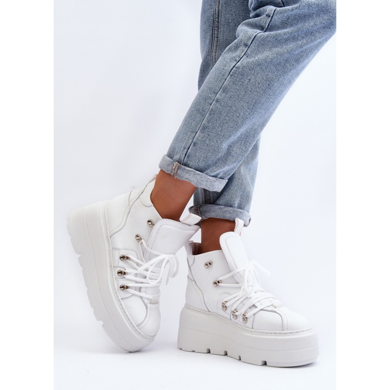 Zazoo valkoiset urheilukengät massiivisella pohjalla valkoinen 2