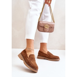 Naisten mokasiinit Eco-suede C-528, ruskea 1