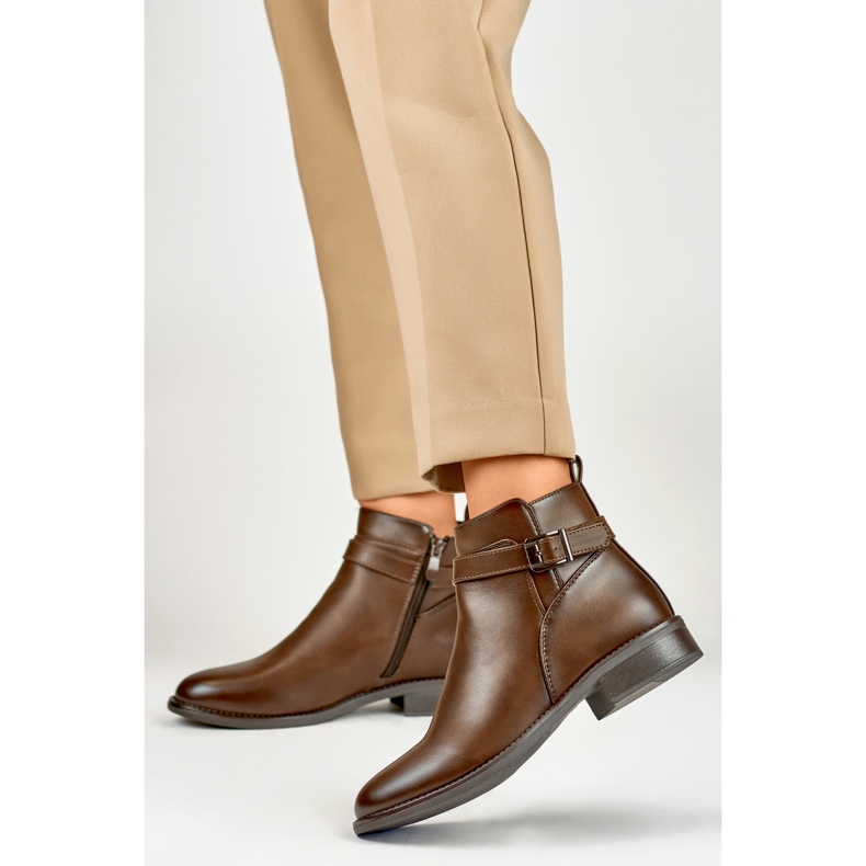 Naisten saappaat CH2225BR beige ja ruskea 2