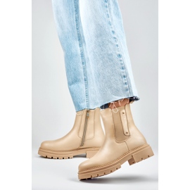 Naisten Chelsean saappaat 250004TA-PU beige 2