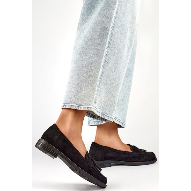 Naisten kengät rusetilla 24-12369B musta 1