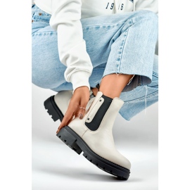 Chelsea saappaat Malli 250004BE-PU Vaalea beige - PRIMO 1