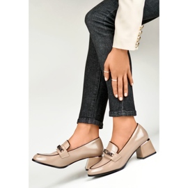 Naisten kengät ketjulla GD-FL470BE, beige 1