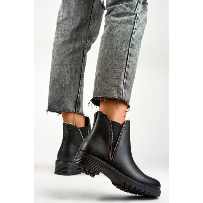 Naisten eristetyt Chelsea Boots RXJ-169B, musta 1