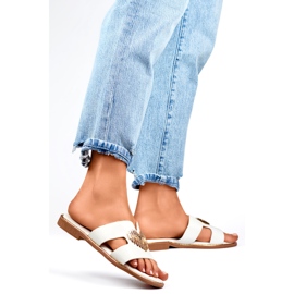 Naisten varvastossut, jotka on koristeltu sydämellä KK-731W valkoinen 1