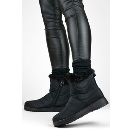 Naisten turkisvuoratut lumisaappaat W76B, musta 1