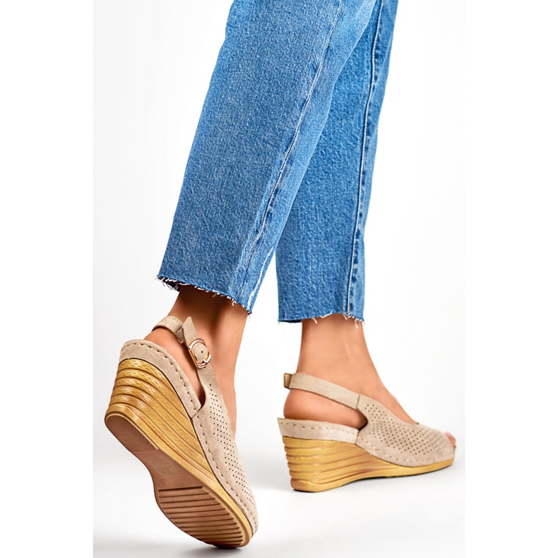 Naisten kiila sandaalit GD-FL1243KH, beige 1