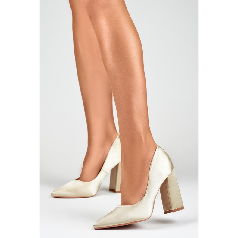 Naisten korkokengät 9820BE, beige ja kulta 1