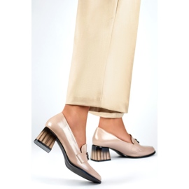 Naisten patenttipumput GD-FL479-D.BE beige 1