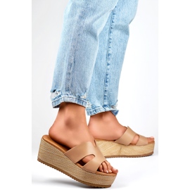 Naisten kiilavarvastossut YD8H-19KH beige 1