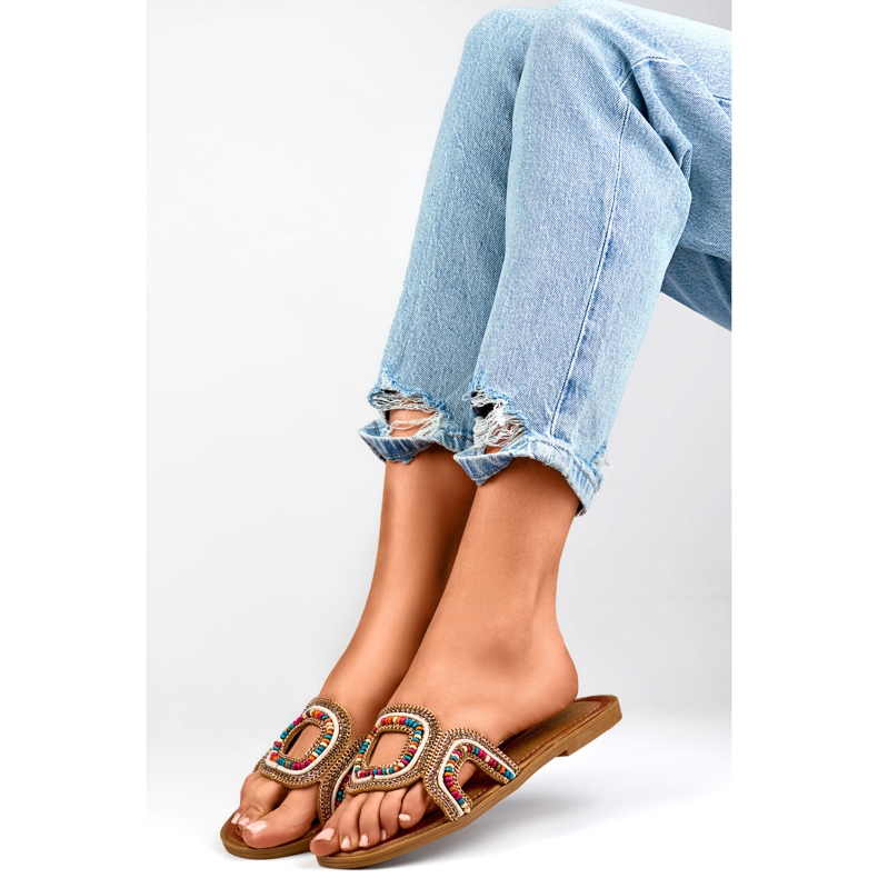 Naisten varvastossut helmillä 1122MIX monivärinen 1