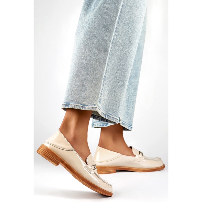 Naisten kengät koristeella 24-58233BE beige 1