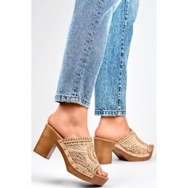 Naisten varvastossut C388BE, beige 1