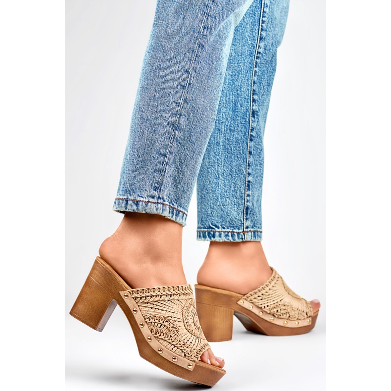 Naisten varvastossut C388BE, beige 1