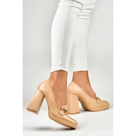 Naisten pumput koristeella M047-NU beige 2