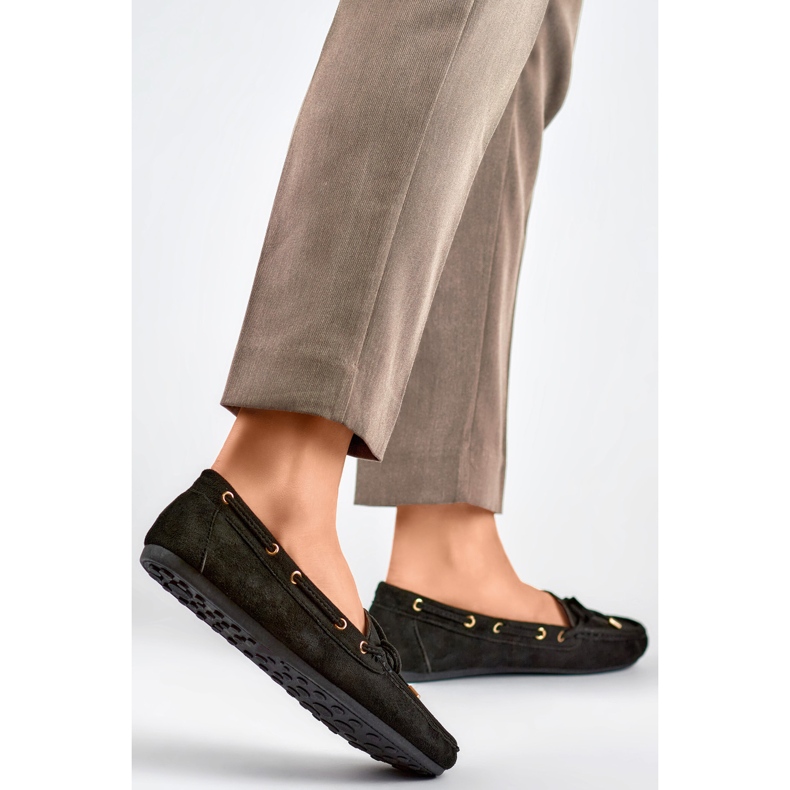 QQ5B naisten mokasiinit rusetilla musta 1