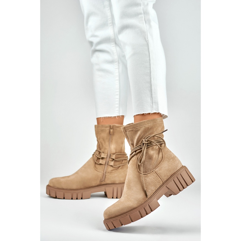 Saappaat Malli DE1127NU Beige Suede - PRIMO 1