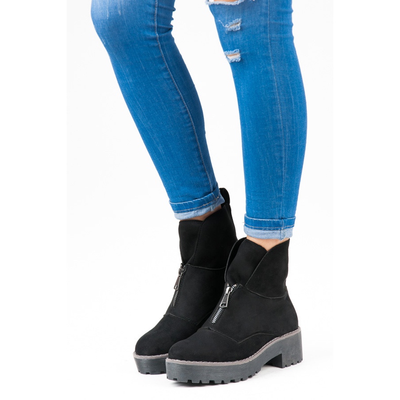 Vices Saappaat kiinnitetään vetoketjulla musta 1