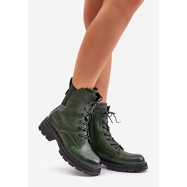 Jezzi Eristetyt työsaappaat vetoketjulla, vihreä Leairae 1