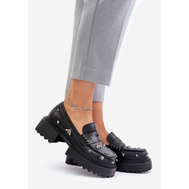 S.Barski Naisten nahkakengät koristeilla D&amp;A MR880-102 musta 1