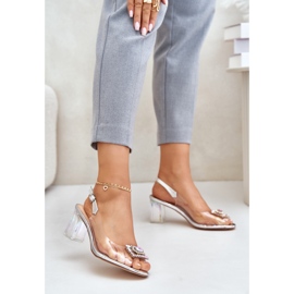 S.Barski Läpinäkyvät sandaalit rintakorulla D&amp;A MR42-031 hopea 1