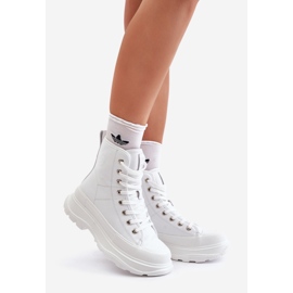 Nahkaeristetyt tennarit massiivisella alustalla Big Star OO274A598 Valkoinen 1