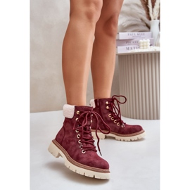 Naisten eristetyt saappaat vetoketjulla, Burgundy Ferelia punainen 2