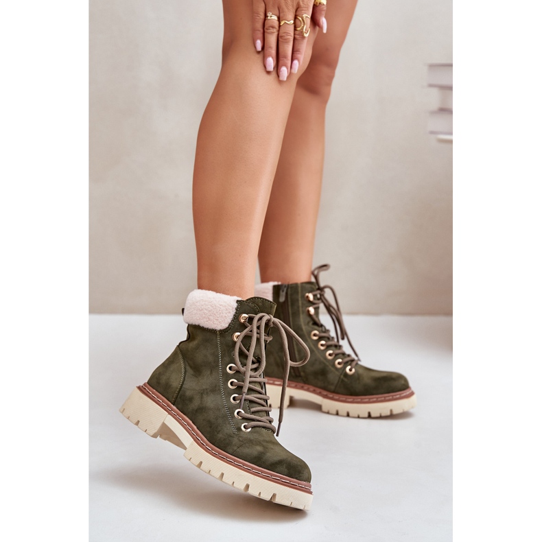 Naisten eristetyt saappaat vetoketjulla, vihreä Ferelia 2